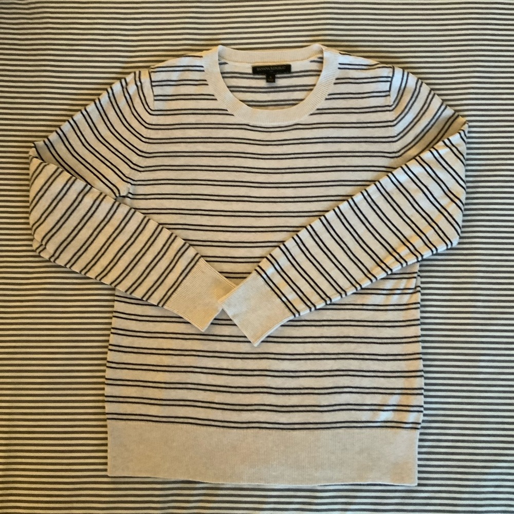 Banana Republic Factory Striped Cotton Sweater, Size S